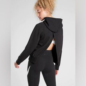 Athleta | Black Moonrise Split Open Back Hoodie